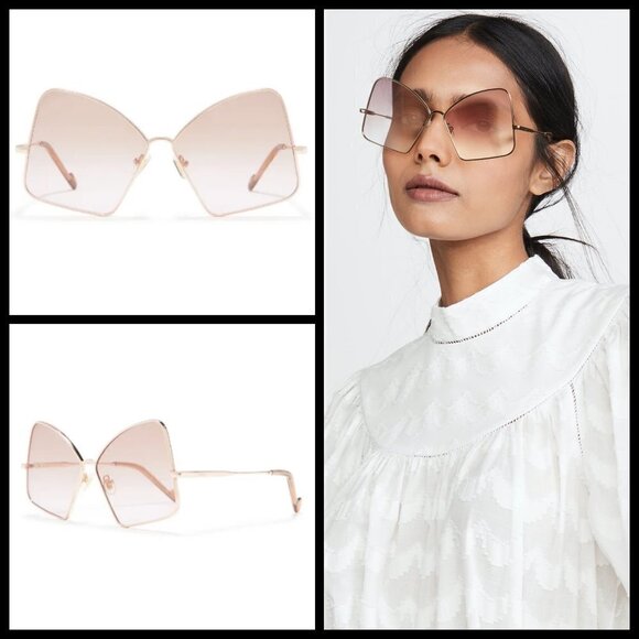 ?ZIMMERMANN? Empire Butterfly Sunglasses ~ Rose Gold Brown Gradient NWT main image 8